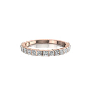 Demi-alliance 17 diamants naturels princesses 0.60 carat or rose Lucia